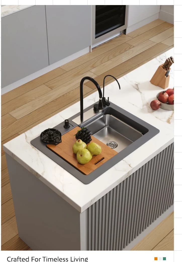 Multi-Functional Quartz Sink, 25 × 19 × 9 in