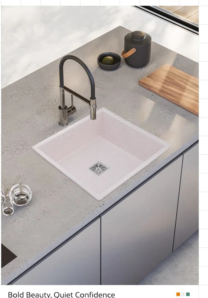 Single Bowl Quartz Sink, 16 × 18 × 9 in