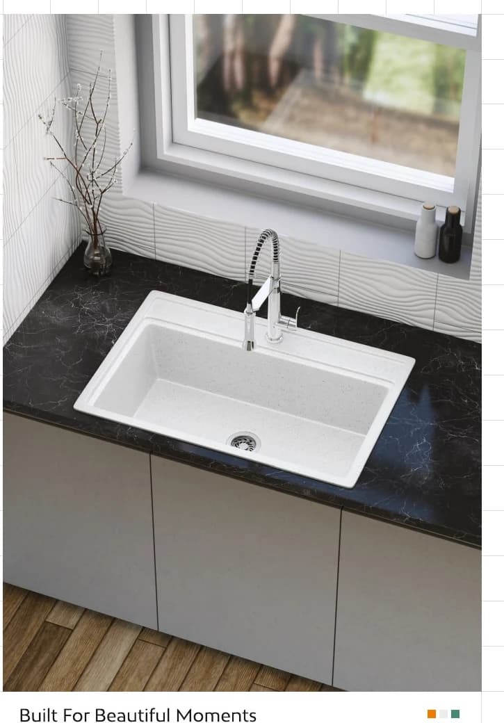 Stella Single Bowl Sink, 30 × 20 × 9 in